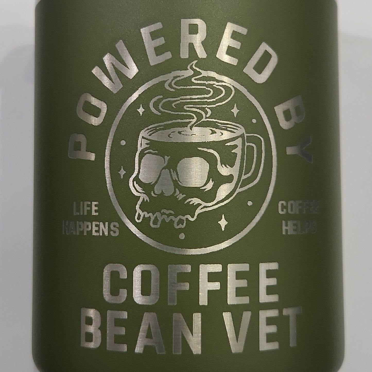 Powered By Coffee Bean Vet 12oz Tumbler