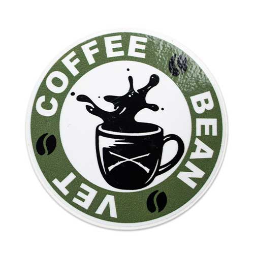 Coffee Bean Vet Logo Sticker - 4 Inch