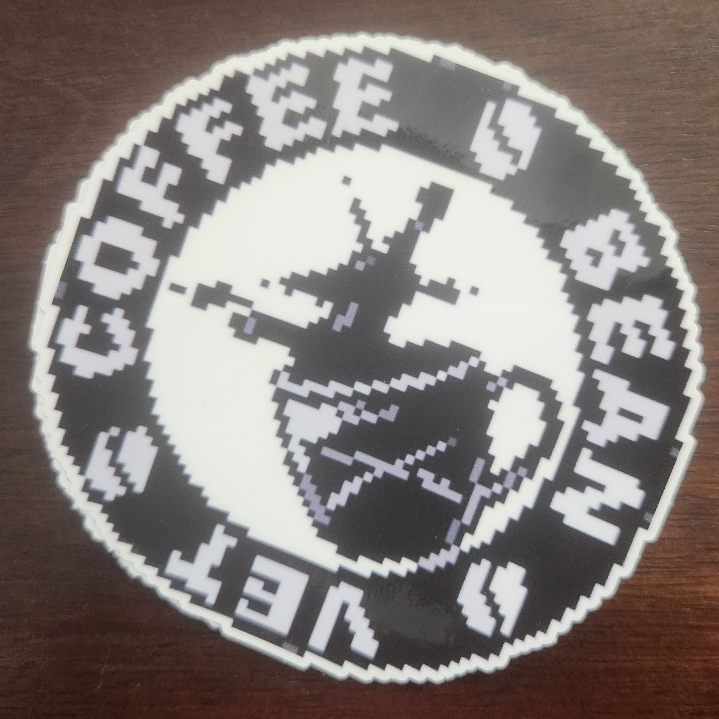 8-bit Coffee Bean Vet Logo