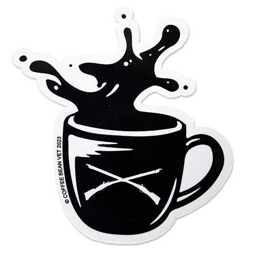 Coffee Mug Sticker - Black - 4 Inch